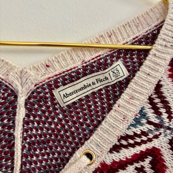 Vtg Y2K Abercrombie & Fitch Mixed Media Sweater Peplum Sz XS - Picture 4 of 5